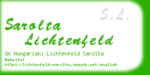 sarolta lichtenfeld business card